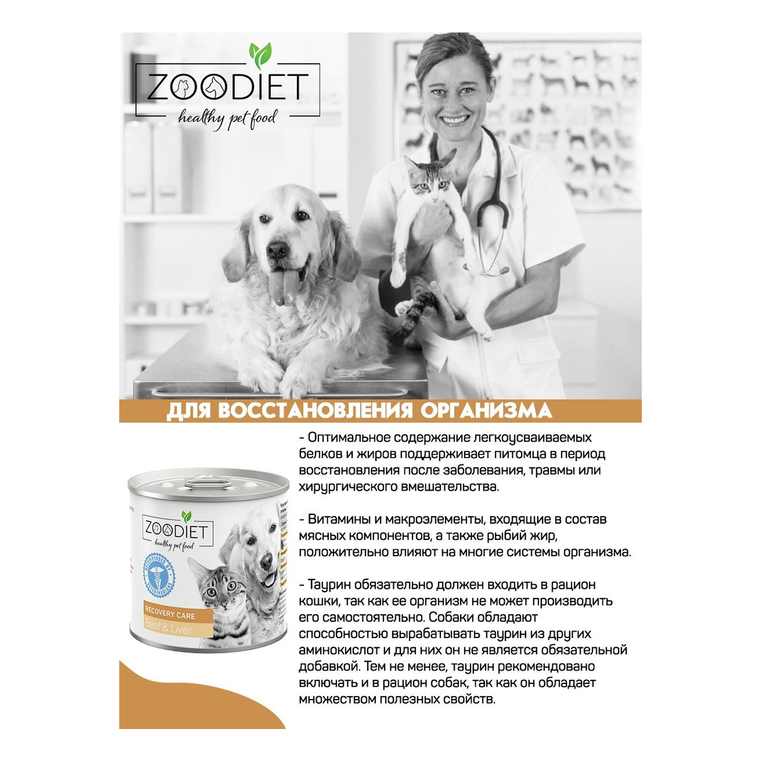 Корм для собак и кошек Zoodiet 240г Recovery Care Beef and Liver с говядиной и печенью - фото 5