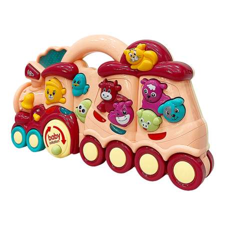 Развивающий игровой центр EVERFLO Baby train HS0438200 розовый