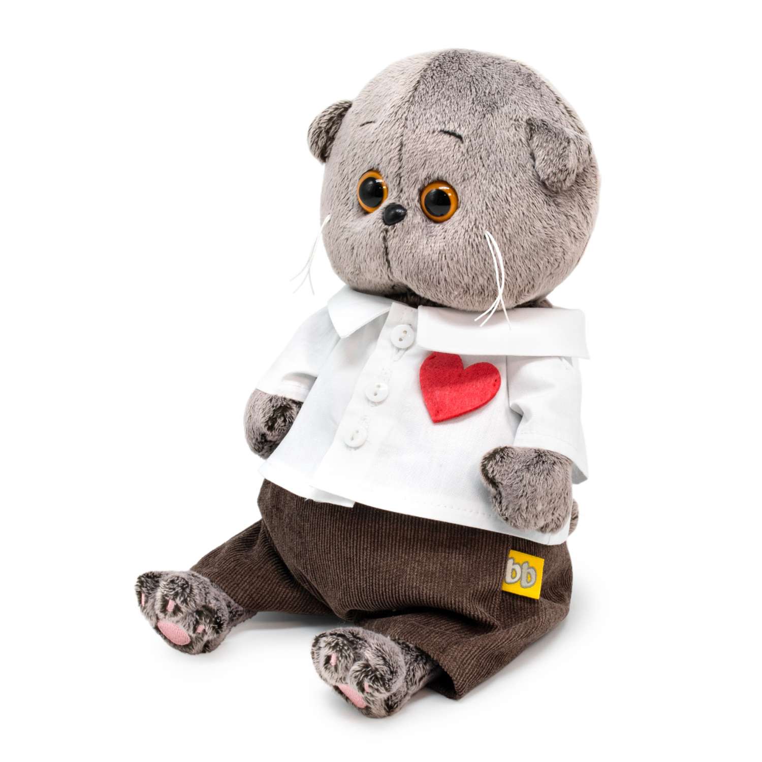 Мягкая игрушка BUDI BASA Басик BABY в рубашке с сердечком 20 см BB-129 - фото 5