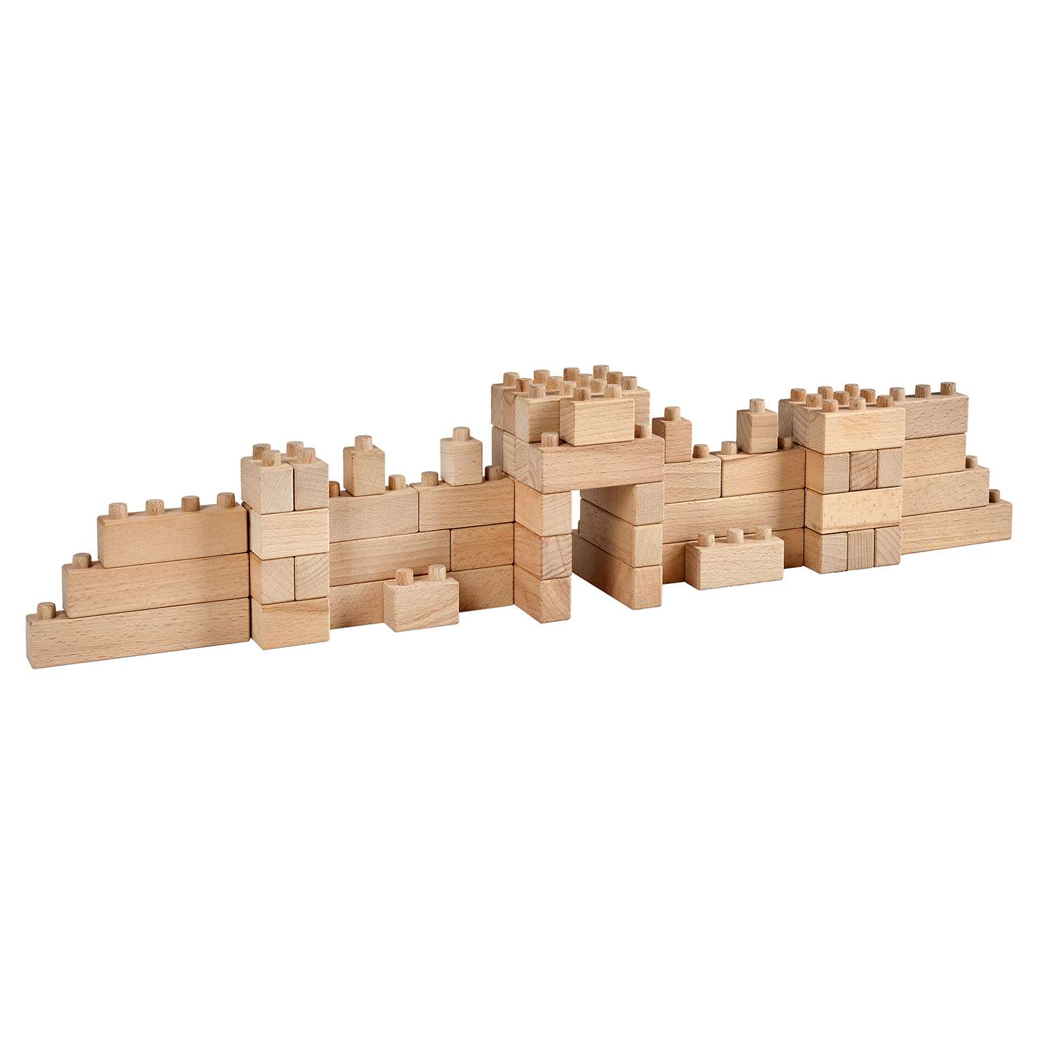 Деревянный конструктор WOOD BLOCKS Набор деревянных кубиков 55 элементов - фото 3