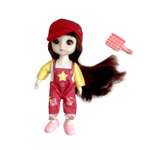 Кукла 1TOY Alisa Kawaii mini с расчёской длинные темные волосы в красной кепке
