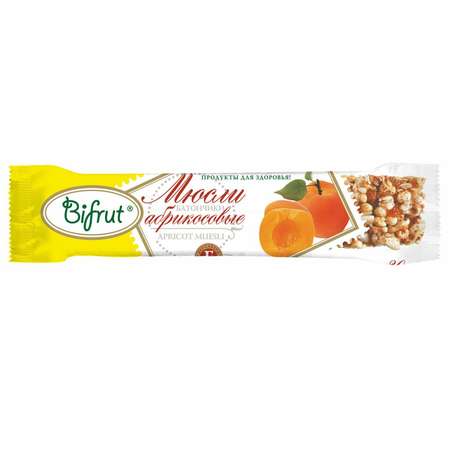 Батончик Bifrut мюсли на фруктозе абрикос 30г