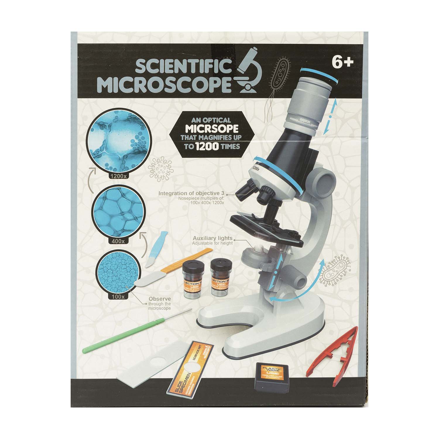 Набор юного исследователя Solmax микроскоп для детей синий SM06971 - фото 4