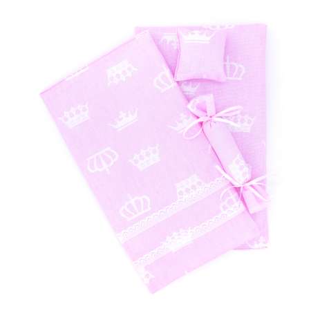 Комлпект постельного белья Модница для куклы 29 см 2002 розовый