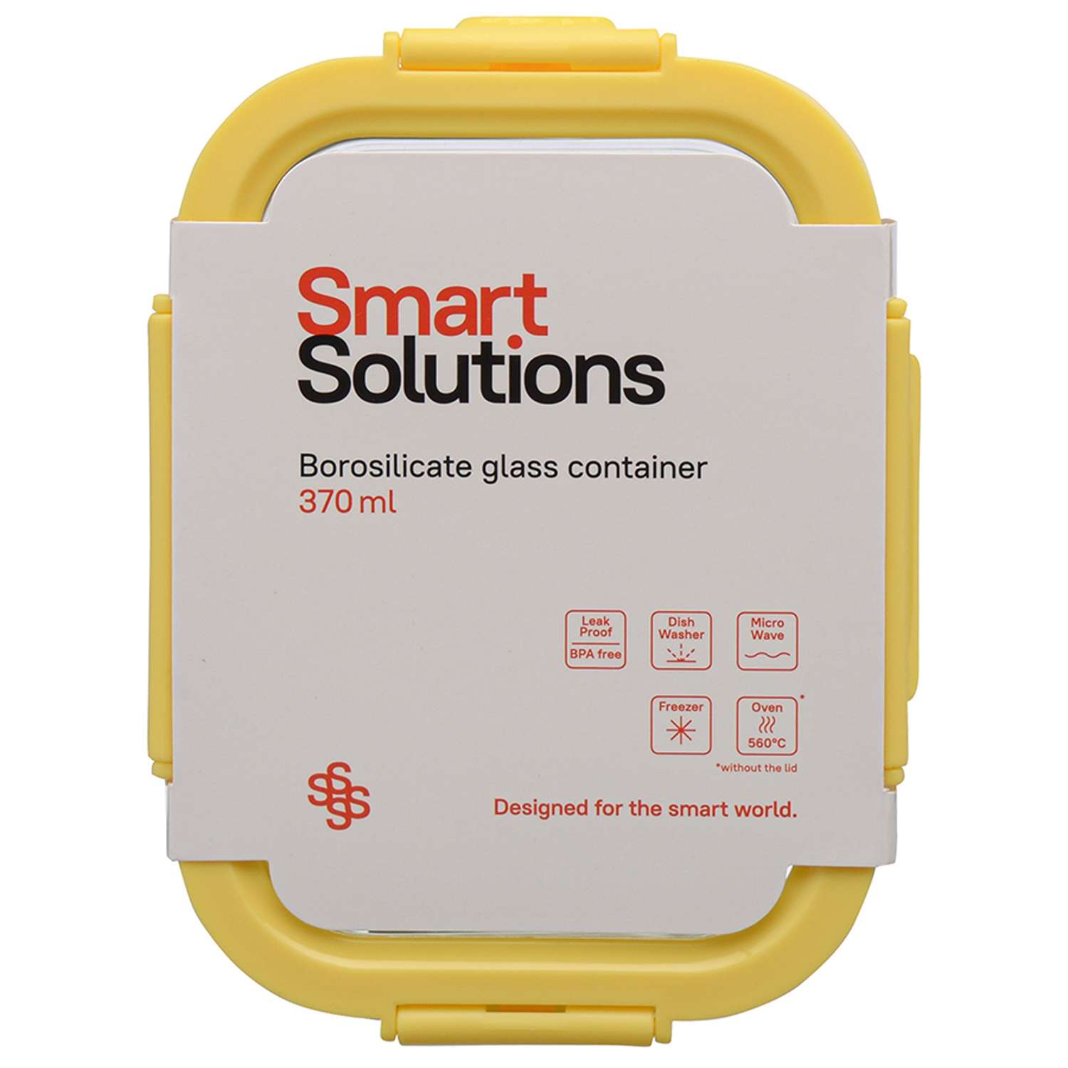 Контейнер для еды Smart Solutions стеклянный 370 мл желтый - фото 6