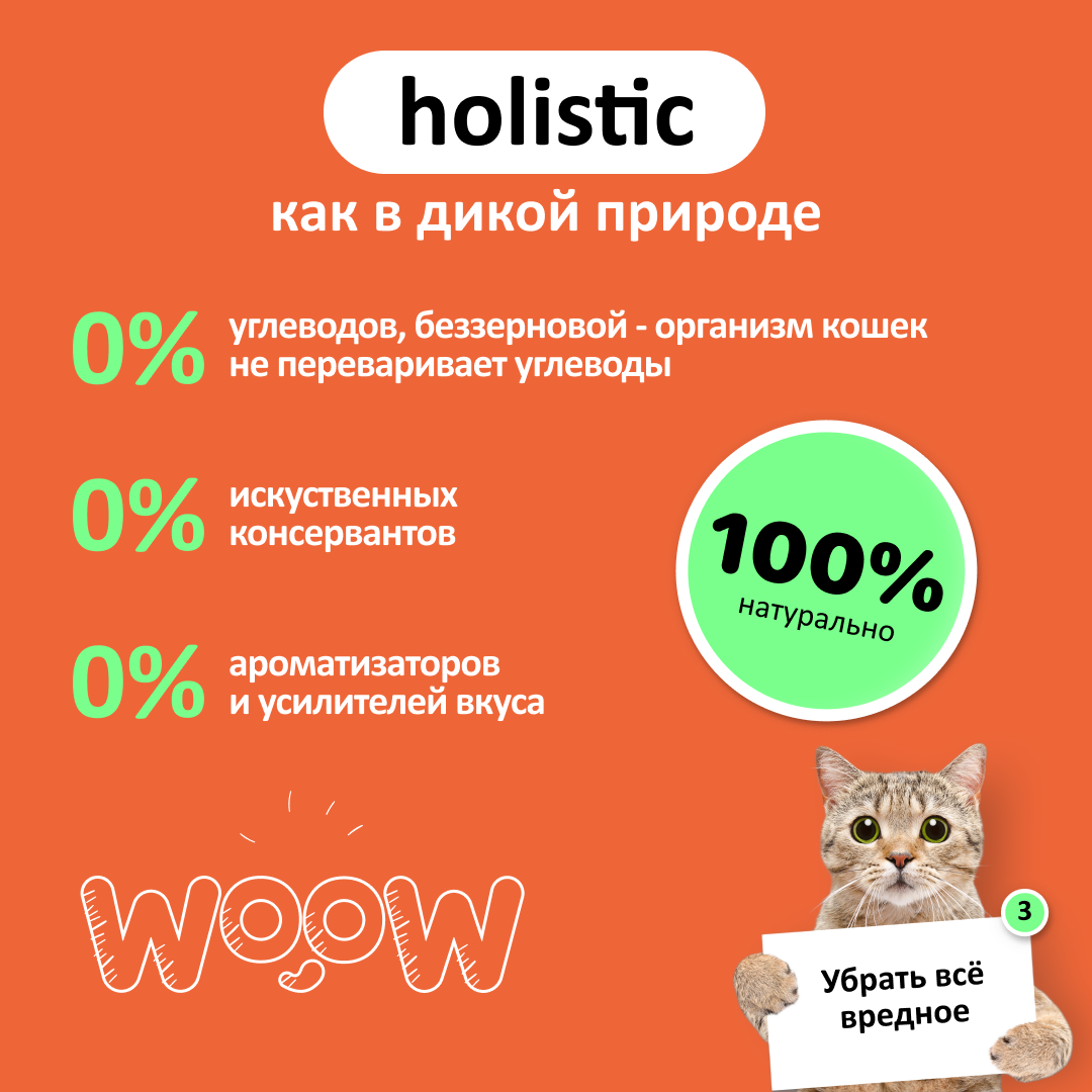 Влажный корм для кошек WOOW индейка с телятиной 12 шт - фото 5