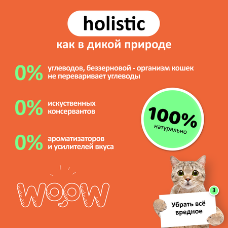 Влажный корм для кошек WOOW 1.2 кг (полнорационный)