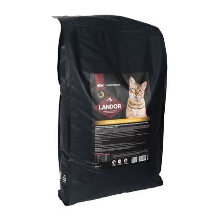 Корм для кошек Landor 10кг стерилизованных c индейкой и уткой сухой