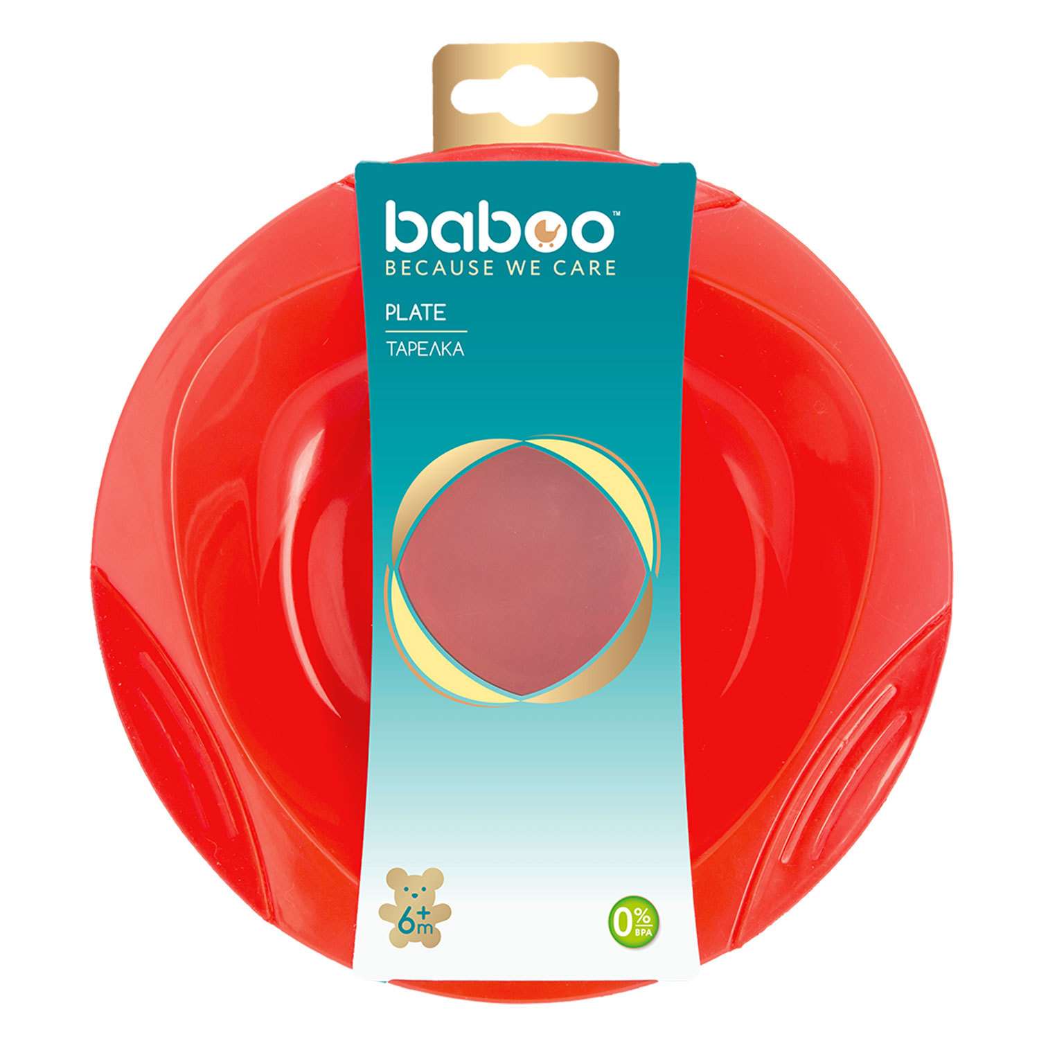 Тарелка BABOO c присоской глубокая с 6месяцев Красный 9-006 - фото 2