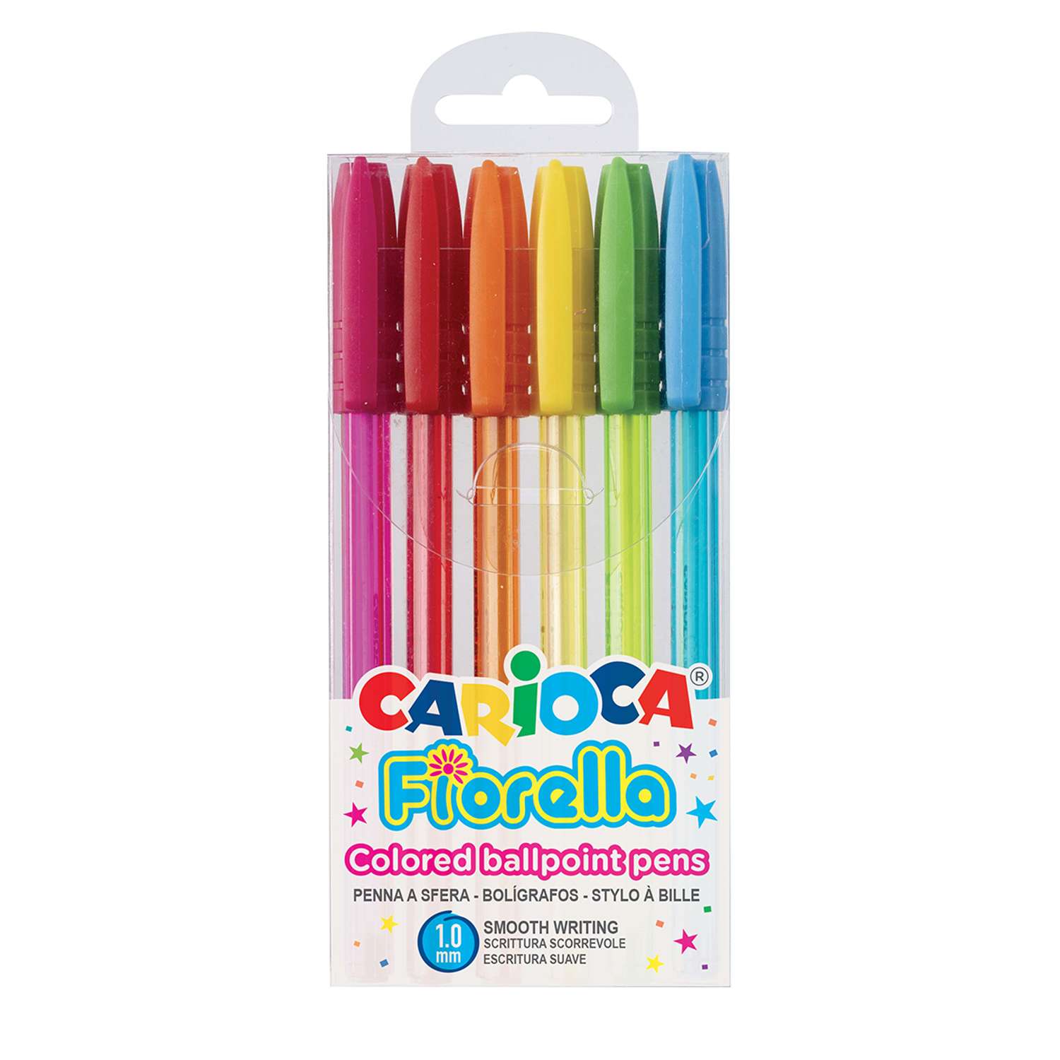 Набор шариковых ручек CARIOCA Fiorella 1 мм 6 цветов 6 шт. 42774 - фото 1