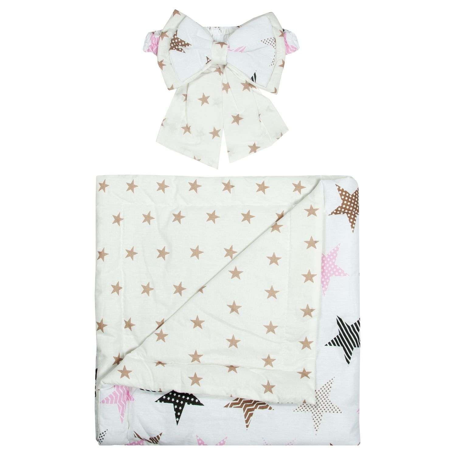 Конверт-одеяло Чудо-чадо для новорожденного на выписку Времена года звездочки с розовым - фото 2