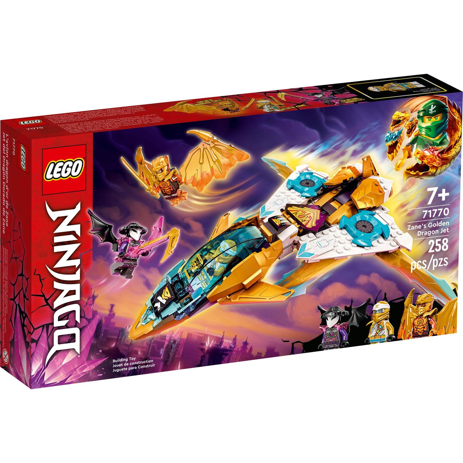 Конструктор LEGO Ninjago Zanes Golden Dragon Jet 71770 купить по цене 2299  ₽ в интернет-магазине Детский мир