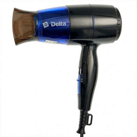 Фен для волос Delta DL-0907 Складная ручка 1400 Вт Холодный воздух черный с синим