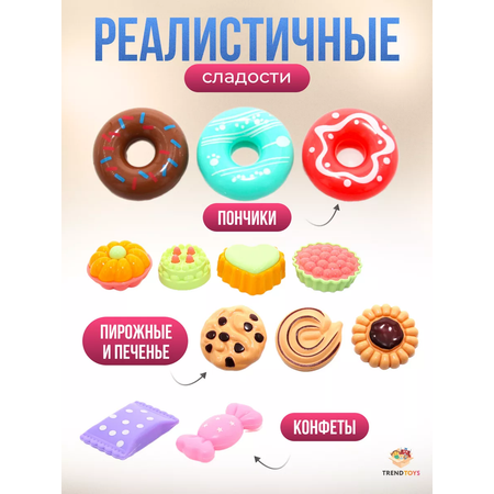 Игрушечные продукты и посуда TrendToys Веселое чаепитие 42 предмета