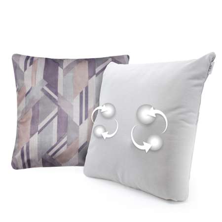 Массажная подушка для тела GESS Decora серая в комплекте с декоративной подушкой 1шт и наволочками 2шт