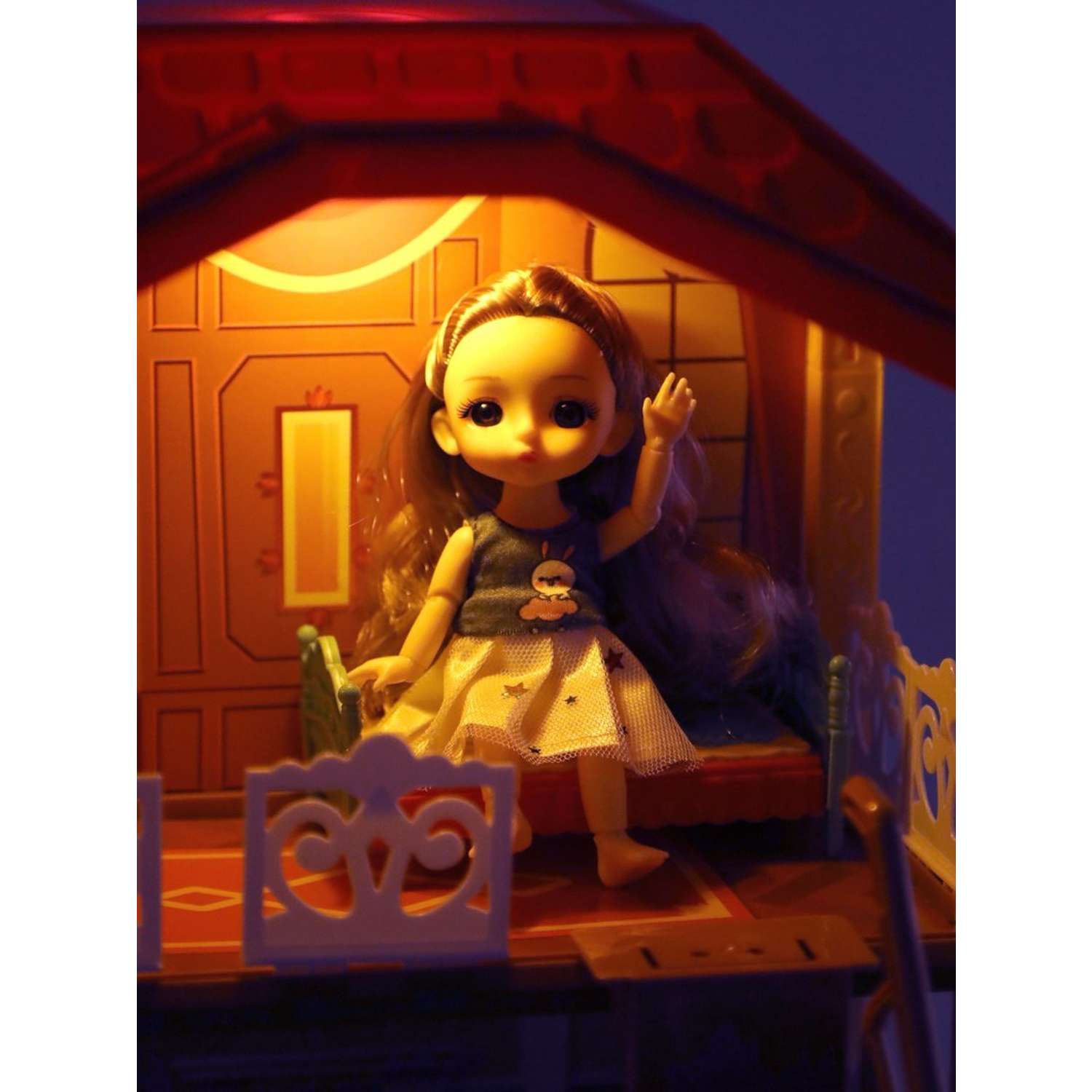 Кукольный домик Наша Игрушка игровой набор со световыми эффектами в комплекте 168 деталей 651431 - фото 5
