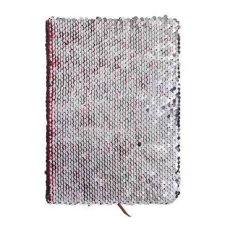 Записная книжка Sima-Land А5 80 листов линия Пайетки двухцветные красно-серебристые
