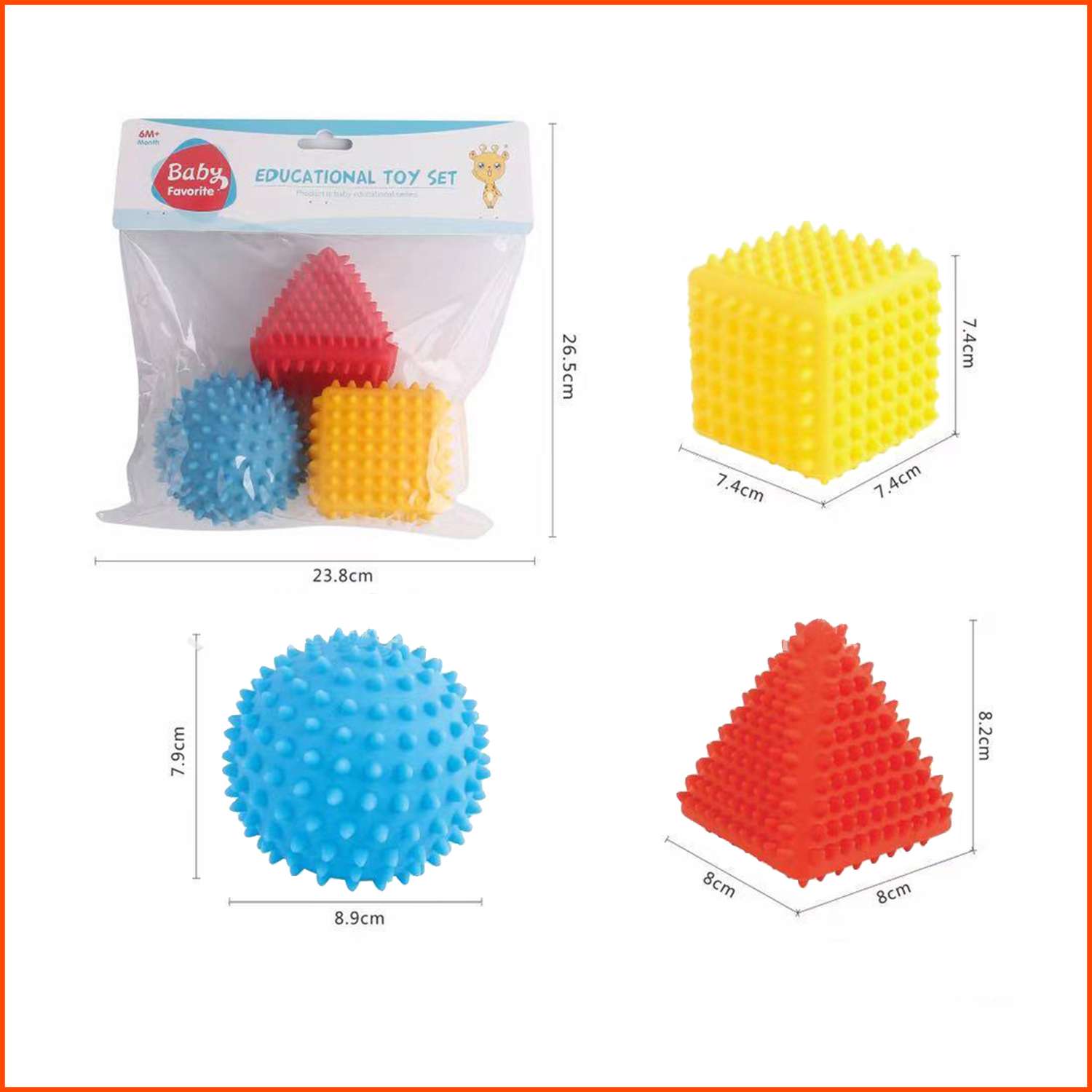 Развивающие мячики S+S Тактильные мячики цвета и форма - фото 7