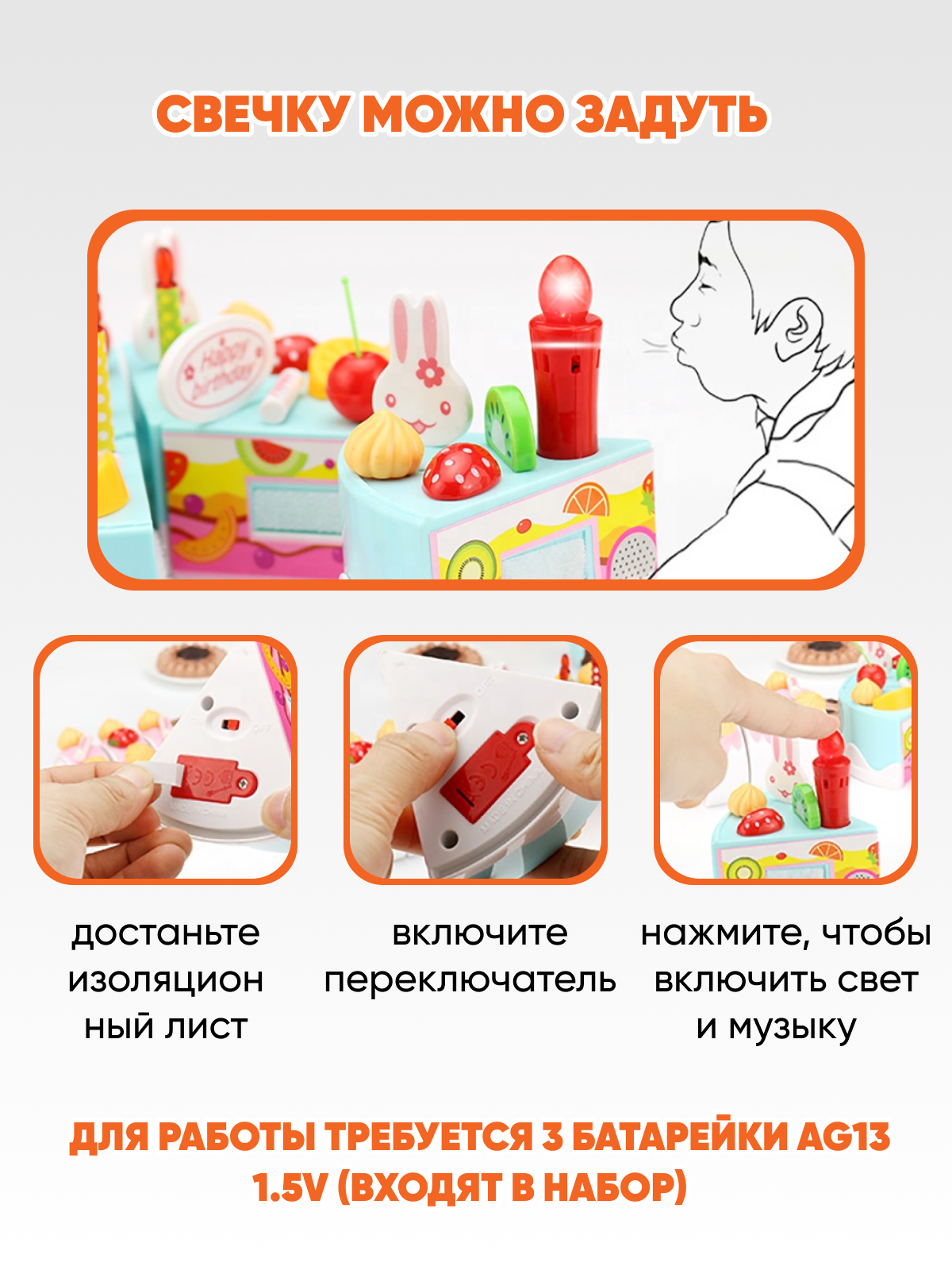 Набор игровой TrendToys Игрушечный торт TT096 купить по цене 1600 ₽ в  интернет-магазине Детский мир