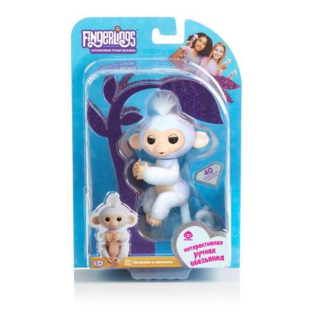 Обезьянка Fingerlings интерактивная Шугар Белая 3763