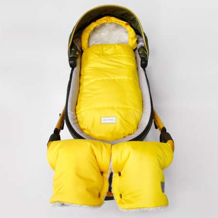 Конверт зимний AmaroBaby меховой Snowy Travel Желтый 105 см