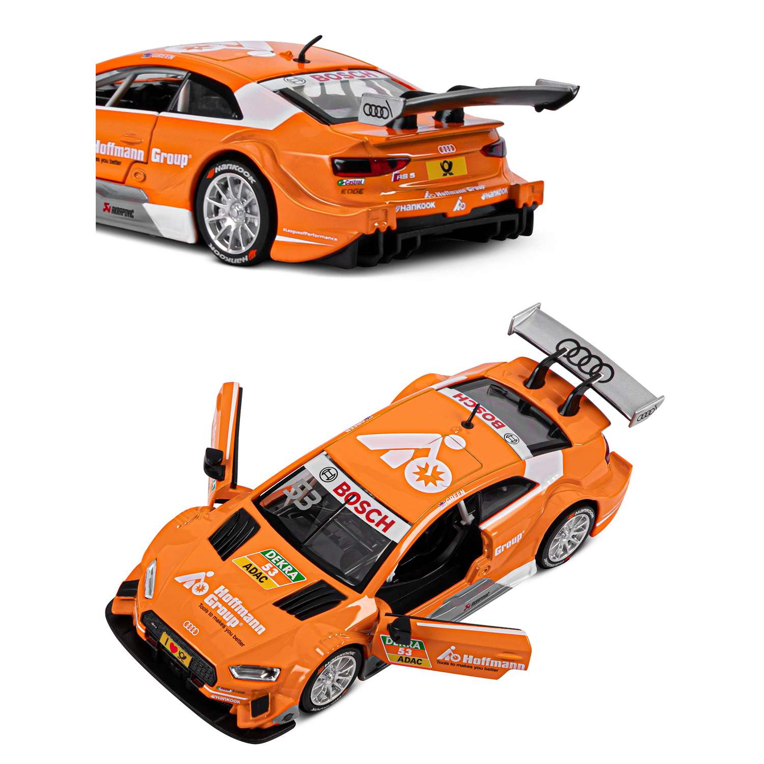 Машинка металлическая АВТОпанорама игрушка детская Audi RS 5 DTM 1:32 оранжевый JB1251323 - фото 9