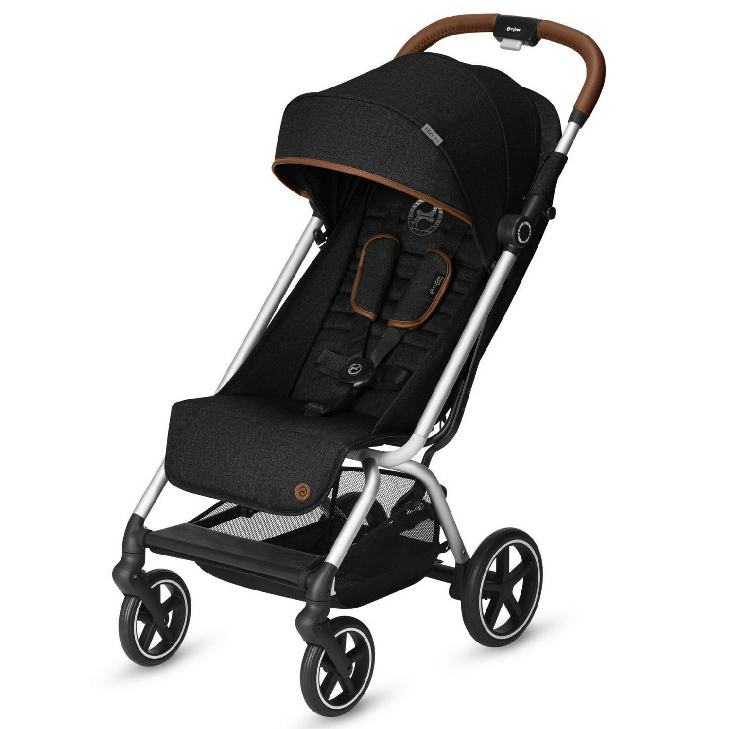 Коляска Cybex Eezy S Plus Lavastone с дождевиком Black - фото 1