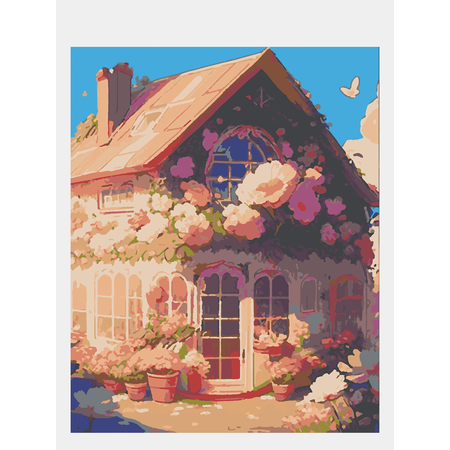 Картина по номерам 50х40 Selfica Цветочный домик