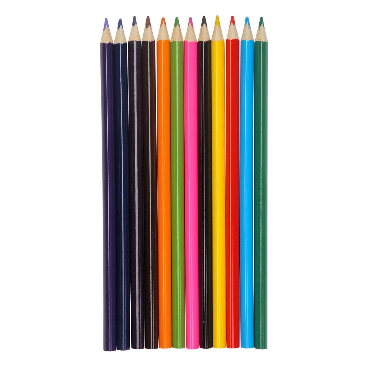 Карандаши цветные KEYROAD Rocket 12 цветов трехгранные металлический тубус - фото 2