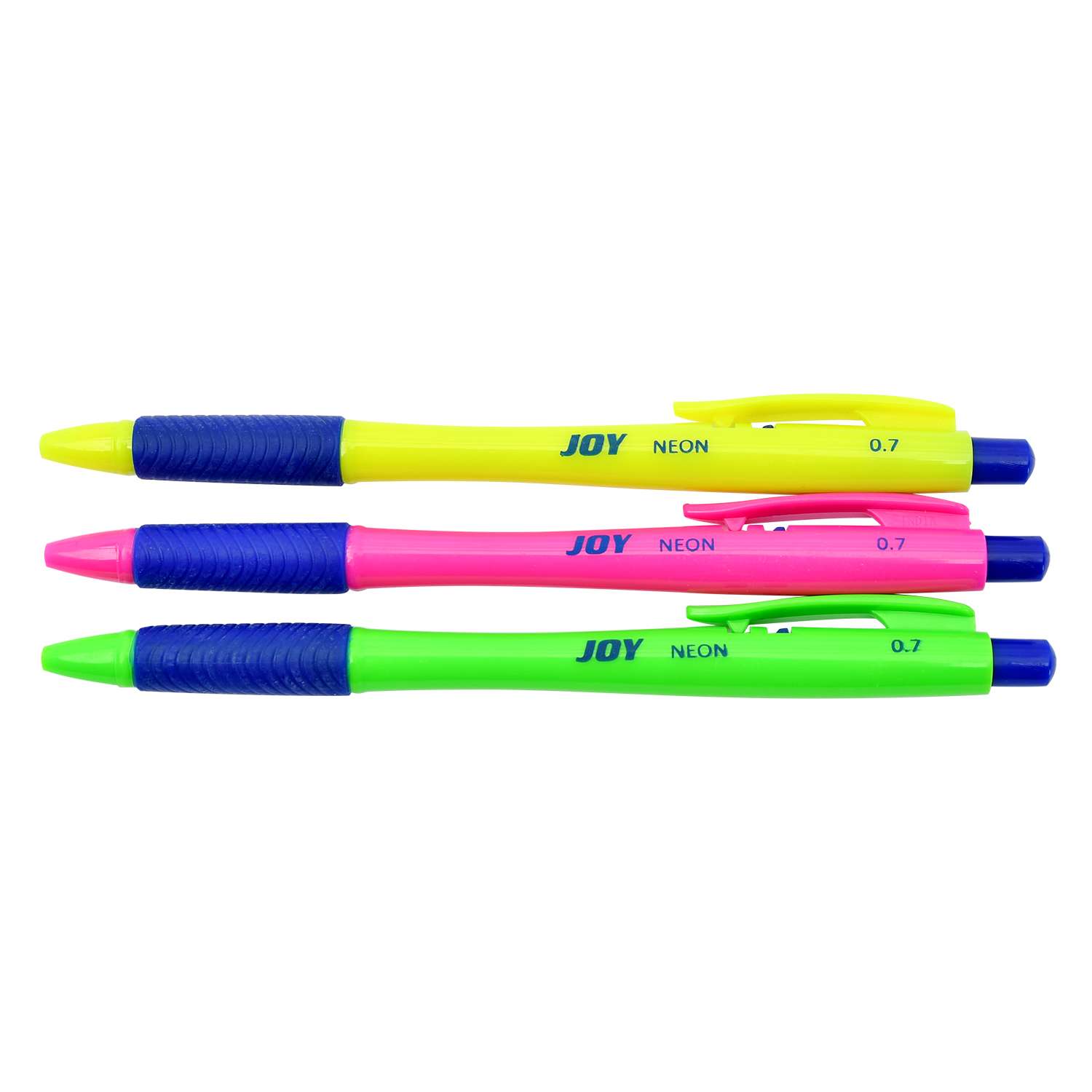 Ручка шариковая ErichKrause автоматическая joy neon ultra glide technology 3 шт Синий - фото 1