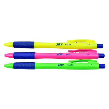 Ручка шариковая ErichKrause автоматическая joy neon ultra glide technology 3 шт Синий