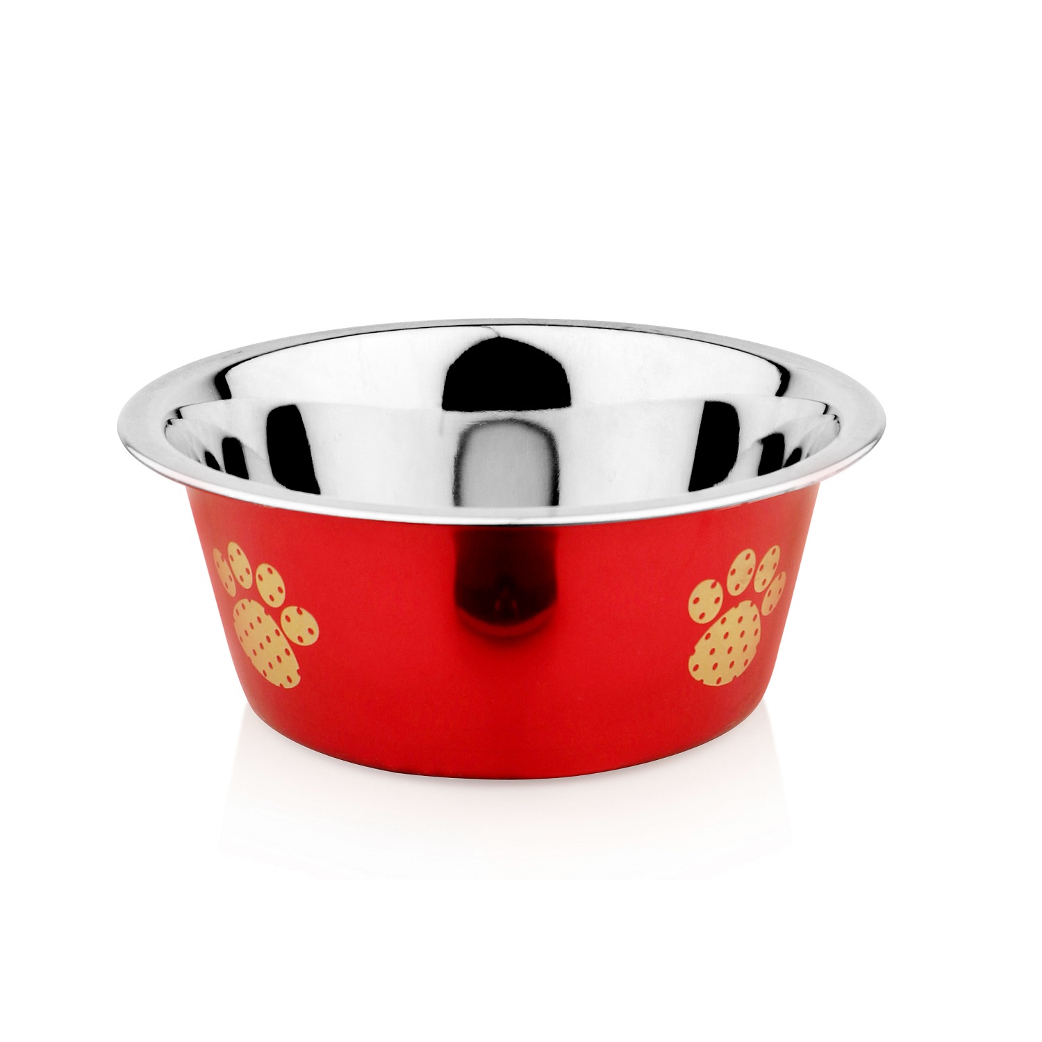 Миска для кошек и собак Lilli Pet METAL STAR Paw bone металлическая 240 мл - фото 1