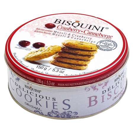 Печенье Bisquini Мюсли с клюквой
