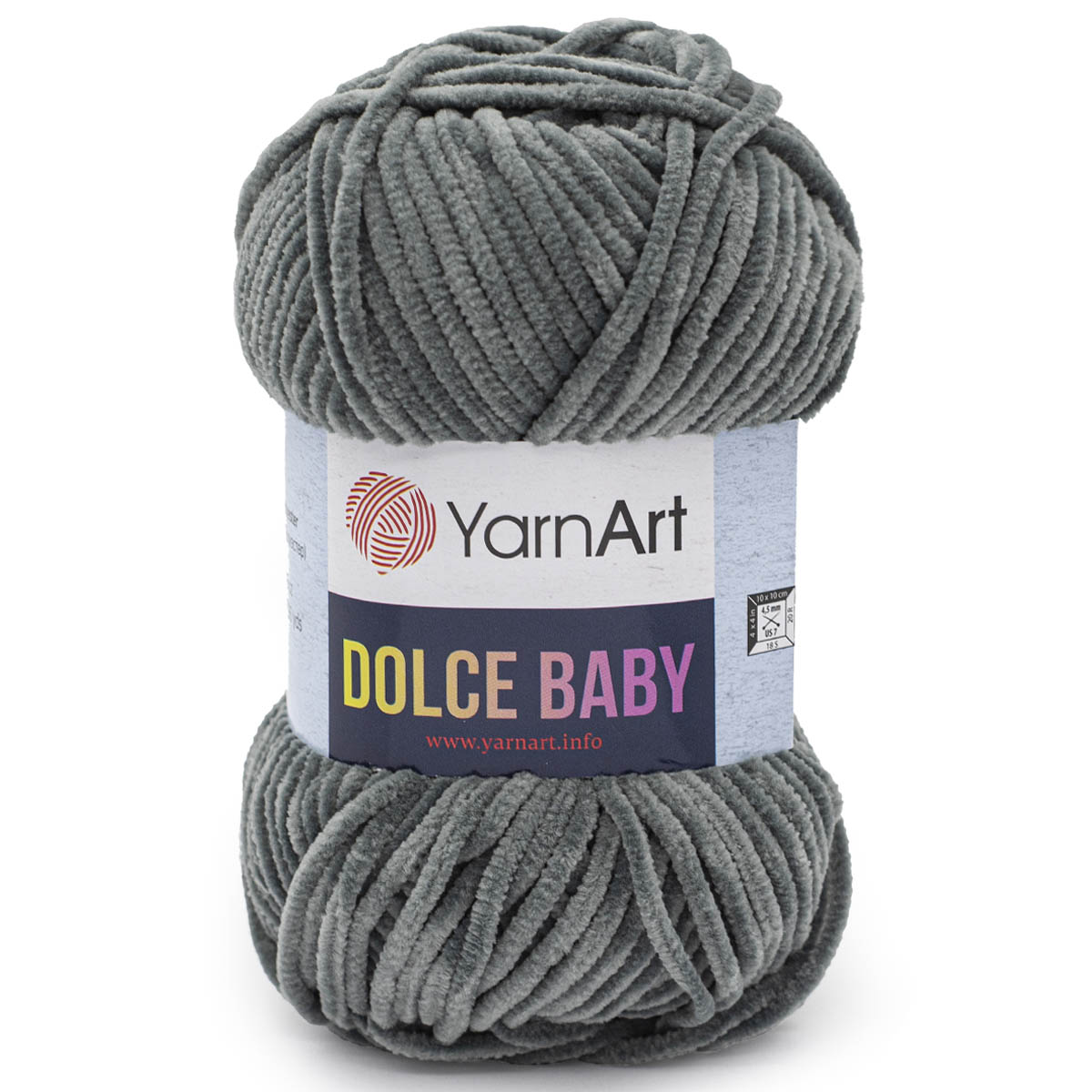 Пряжа для вязания YarnArt Dolce Baby 50 гр 85 м микрополиэстер плюшевая 5 мотков 760 серый - фото 4