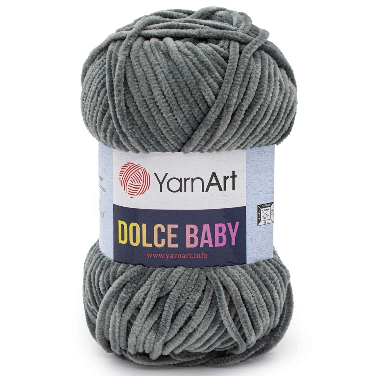 Пряжа для вязания YarnArt Dolce Baby 50 гр 85 м микрополиэстер плюшевая 5 мотков 760 серый - фото 4