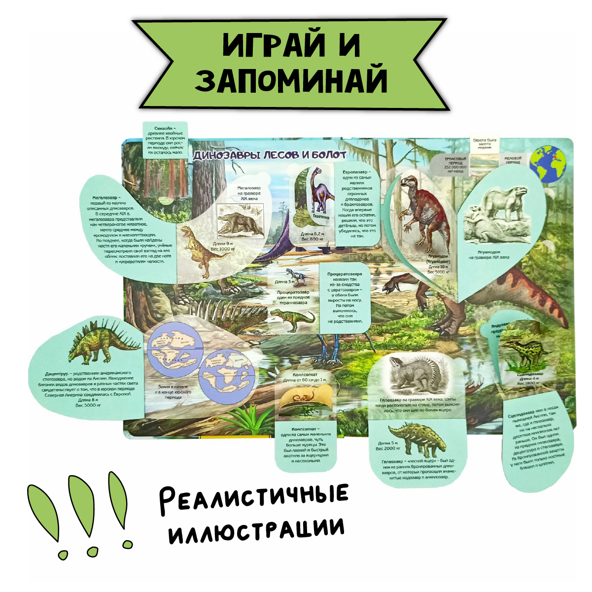 Книга BimBiMon Детская энциклопедия с окошками Динозавры - фото 4