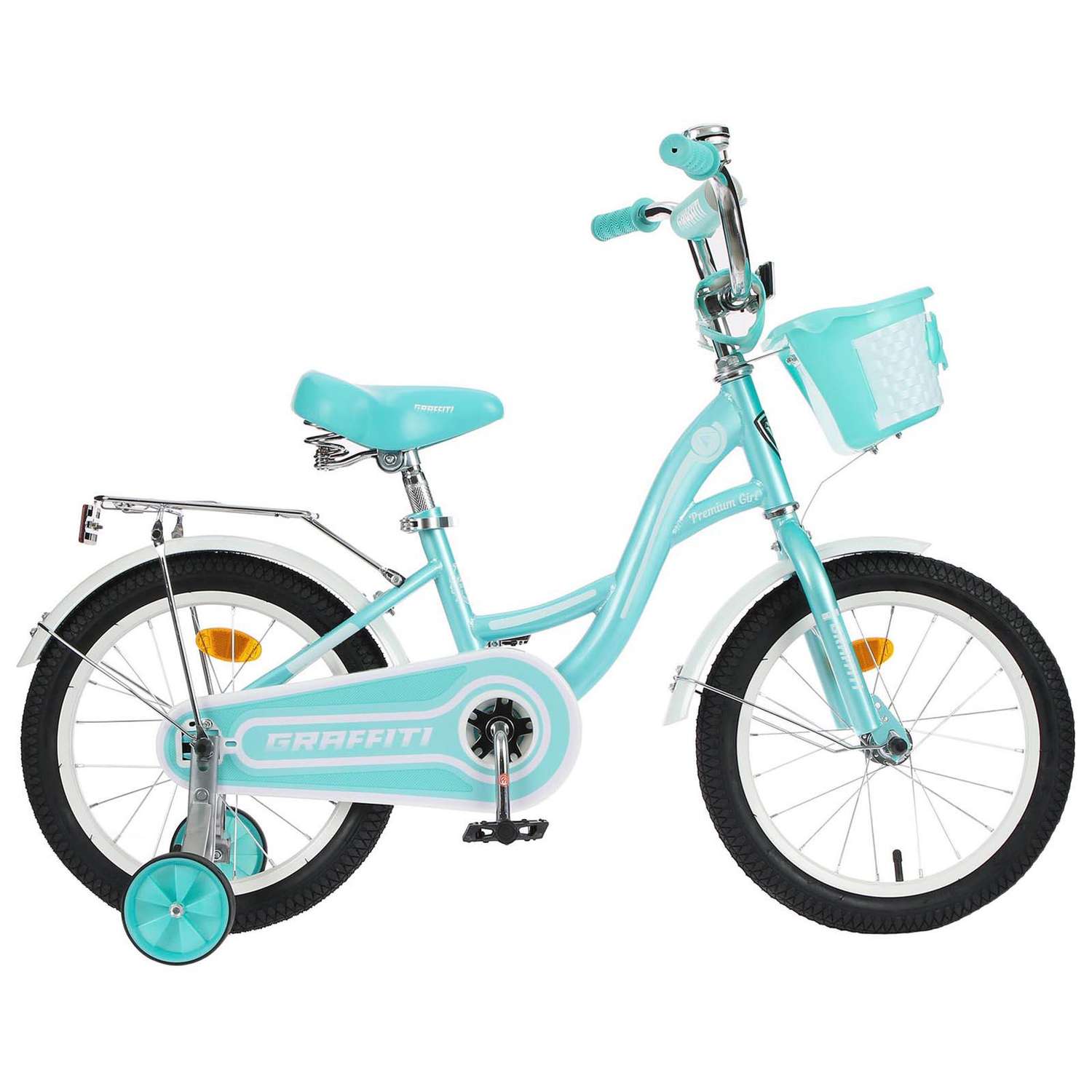 Велосипед GRAFFITI 16 Premium Girl цвет мятный/белый - фото 1