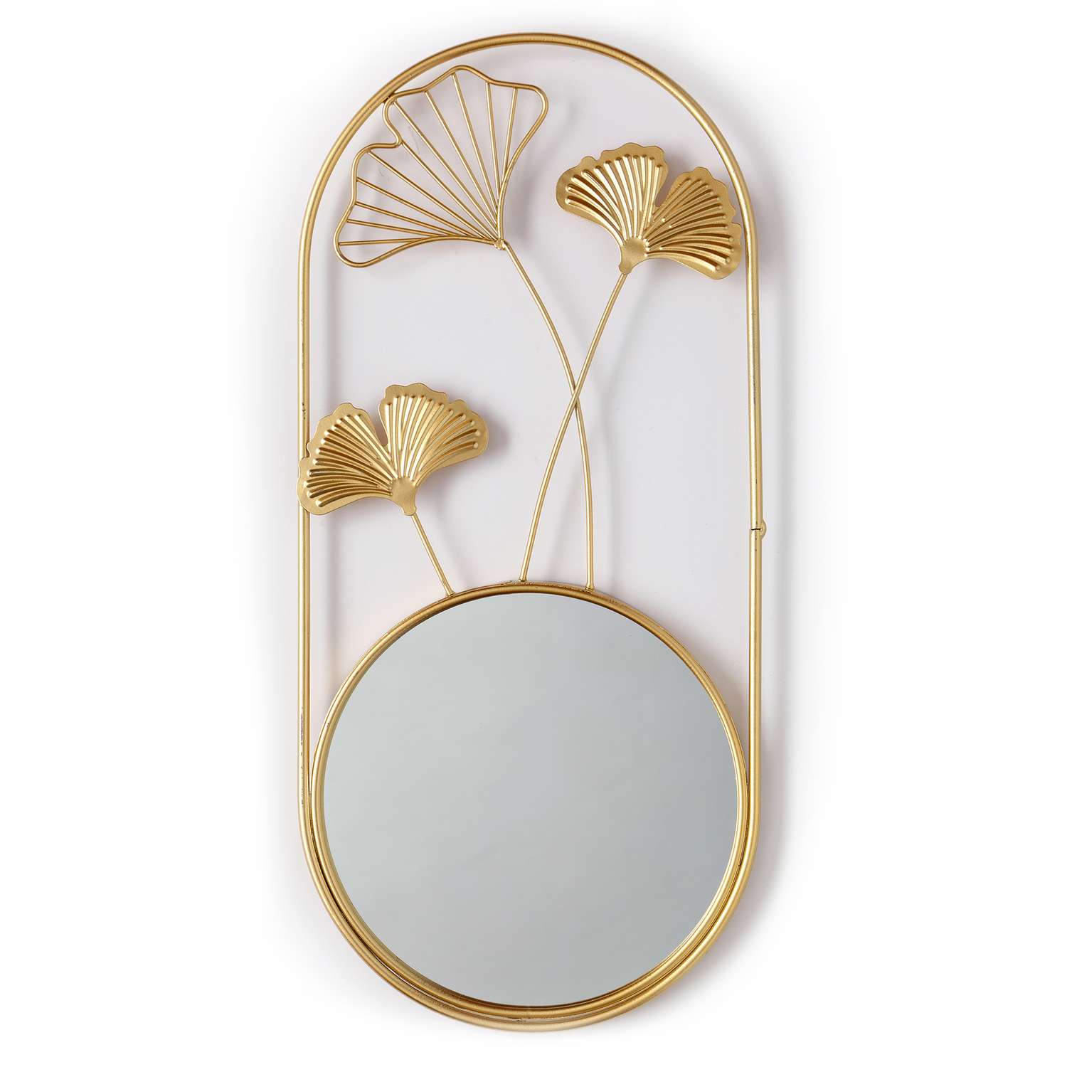 Панно из металла A+T Decor Зеркало с декором Mirror ginkgo 21х1х50 см - фото 1