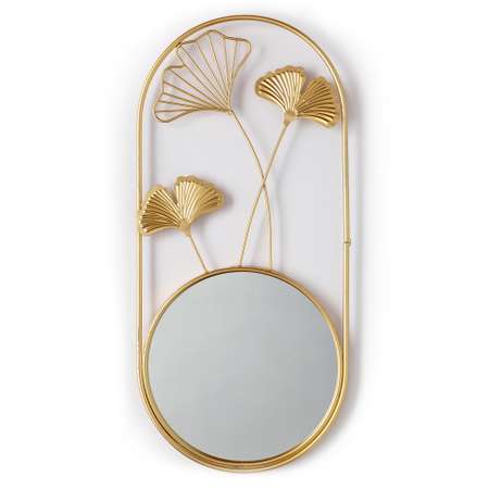 Панно из металла A+T Decor Зеркало с декором Mirror ginkgo 21х1х50 см