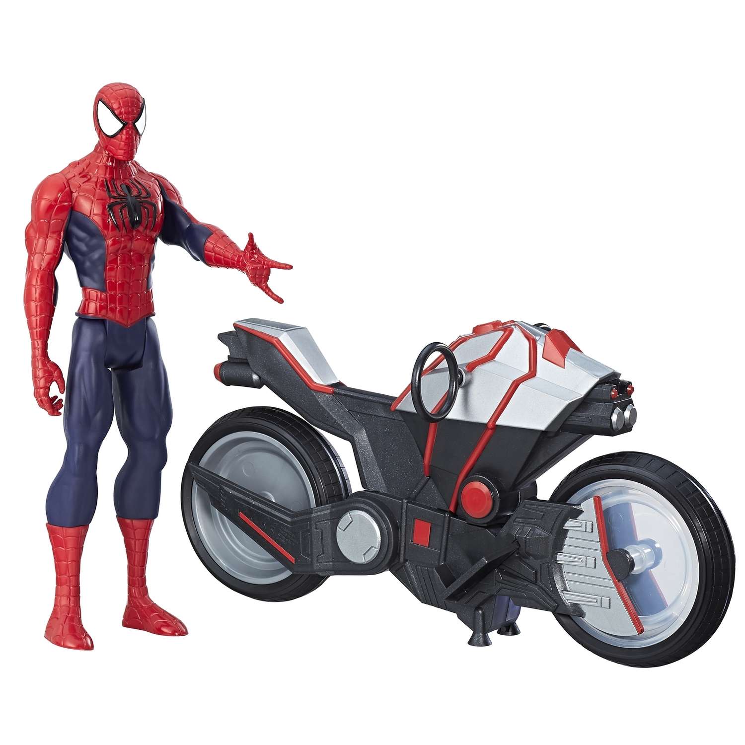 Фигурка Человек-Паук (Spider-man) Человек-Паук и мотоцикл B9767EU6 - фото 1