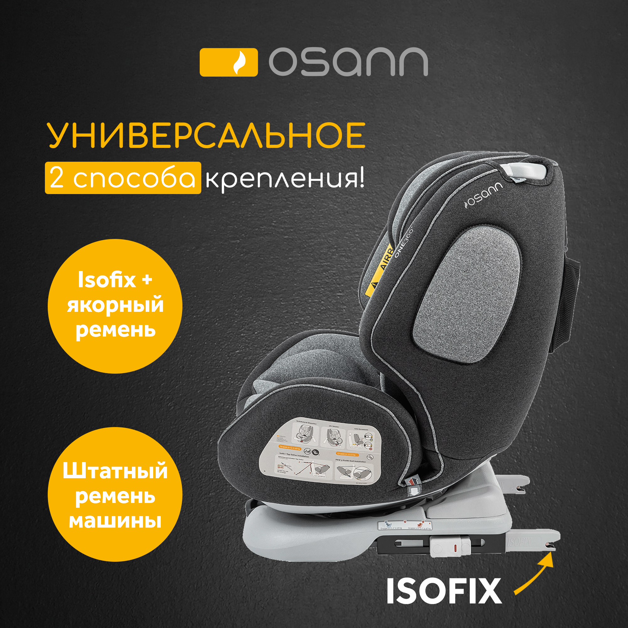 Автокресло OSANN ru108-210-252 One360 Universe Grey