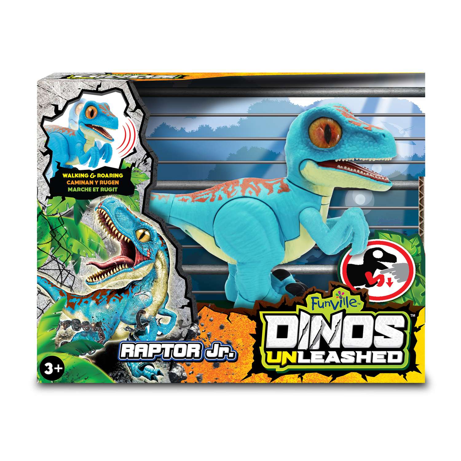 Интерактивный динозавр Dinos Unleashed Раптор со звуковыми эффектами - фото 1