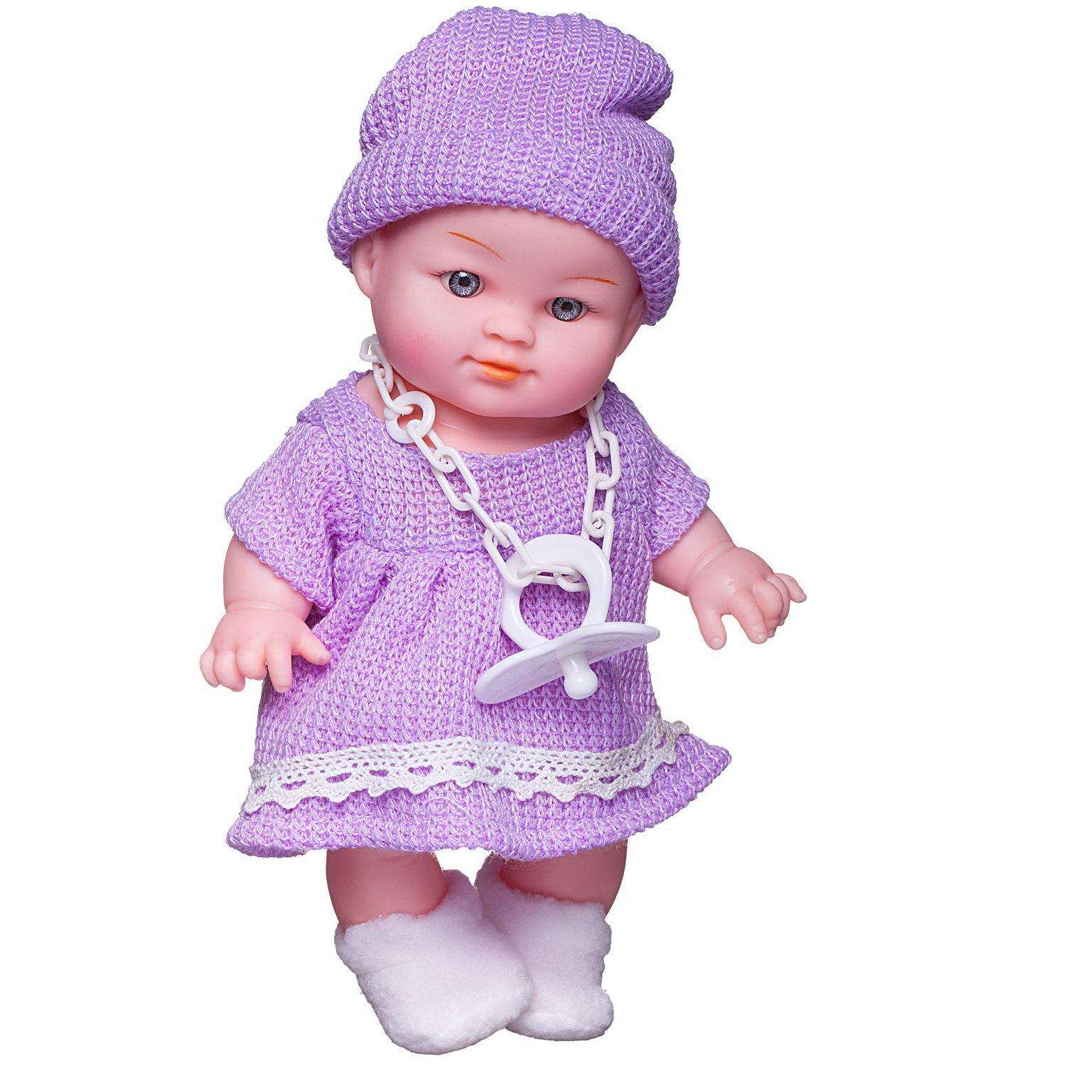 Кукла-пупс ABTOYS озвученный в фиолетовом платье 23 см PT-00592/фиолетовое - фото 2