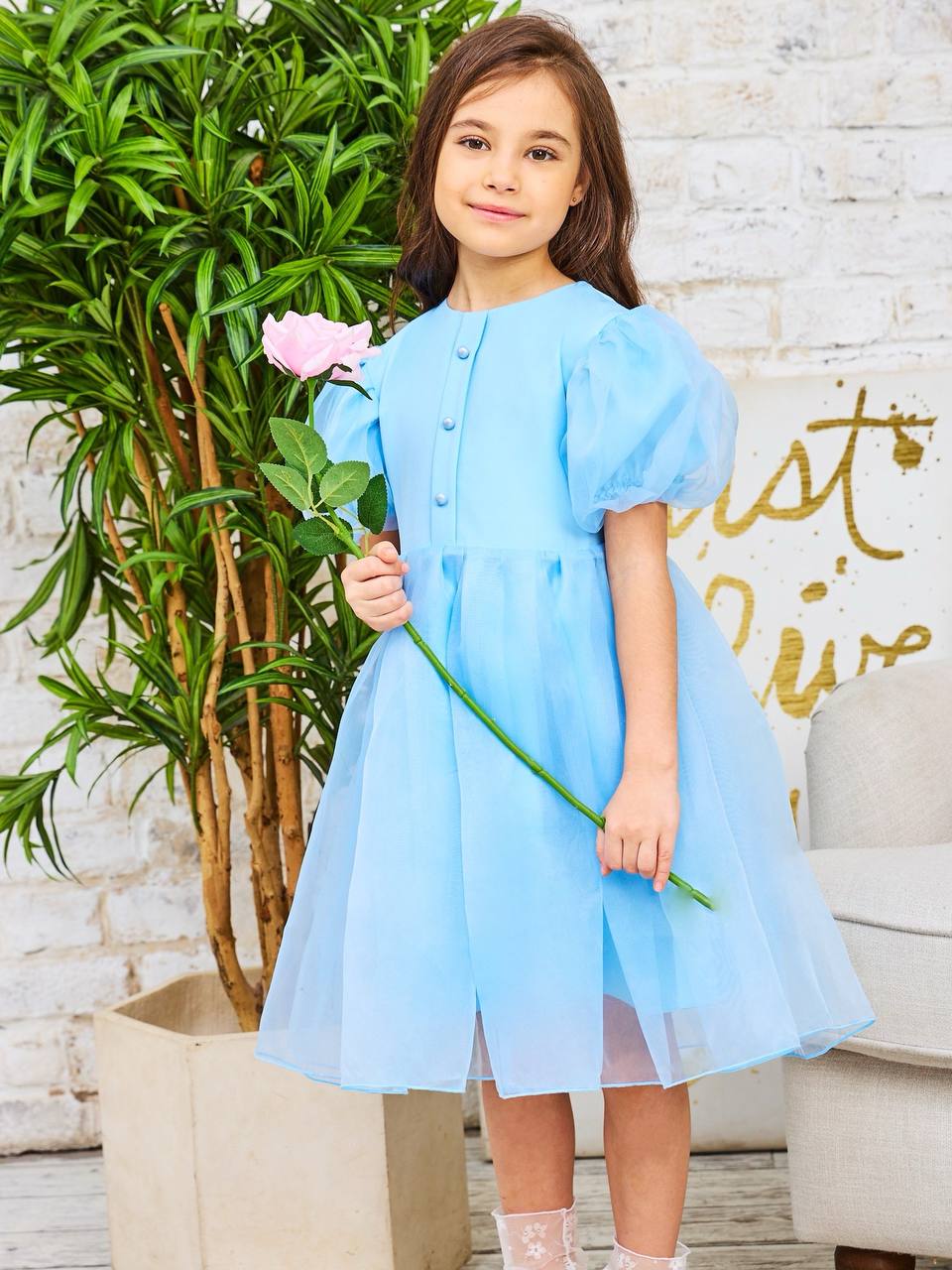 Платье Sofisha kids Plat.organza.blue - фото 12