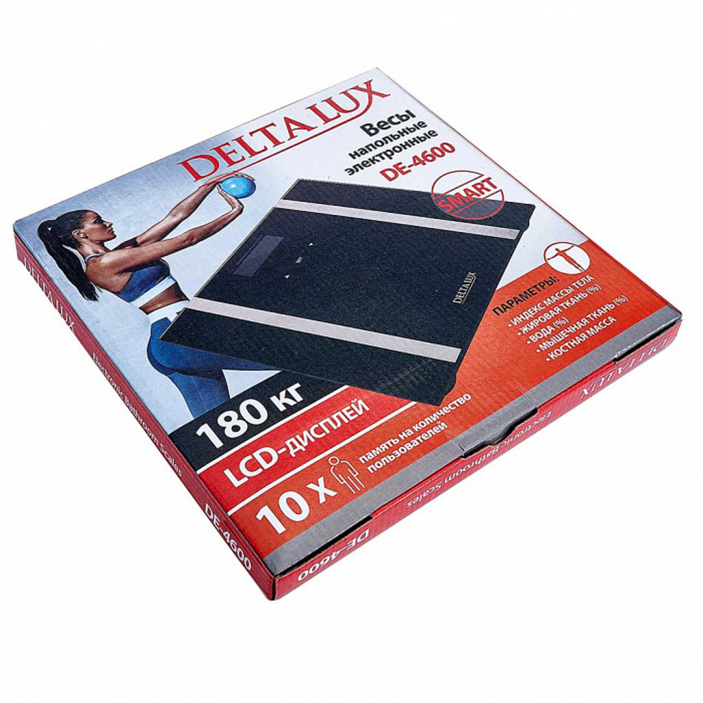 Весы напольные Delta Lux DE-4600 электронные smart 180 кг черный - фото 2