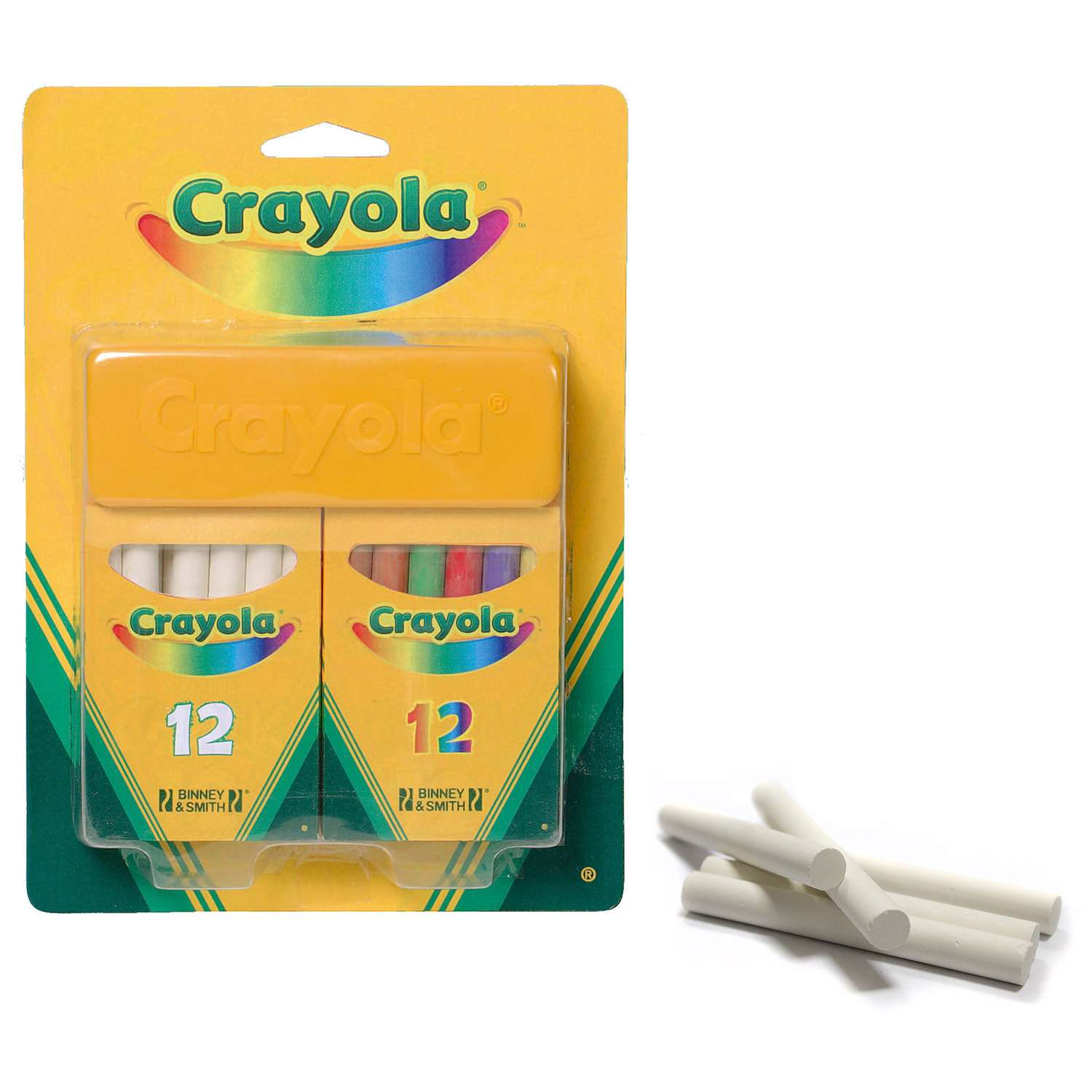Мелки Crayola белые и цветные 24 шт - фото 4