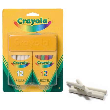 Мелки Crayola белые и цветные 24 шт