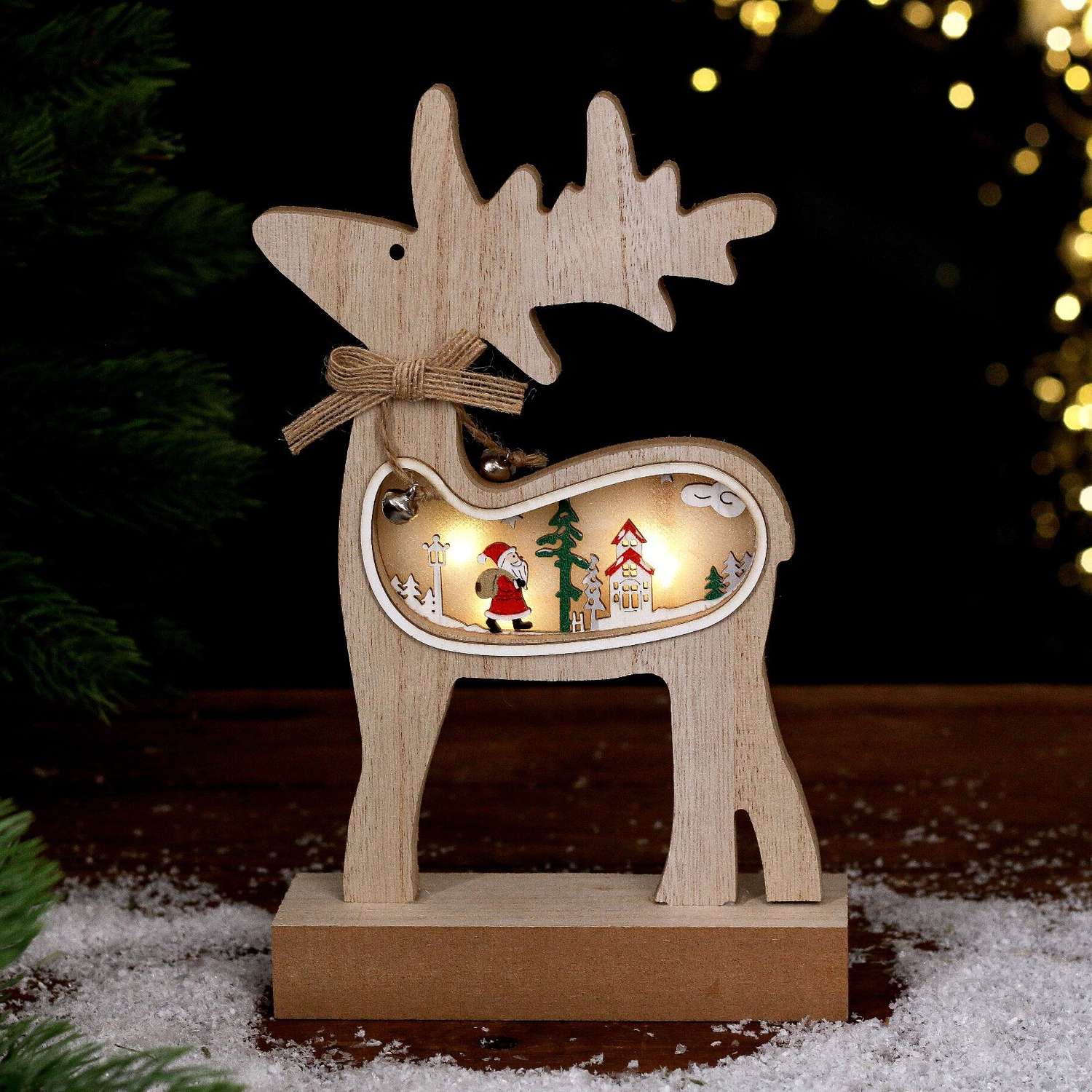 Новогодний декор Sima-Land с подсветкой «Олень» 15×5×23.5 см - фото 3