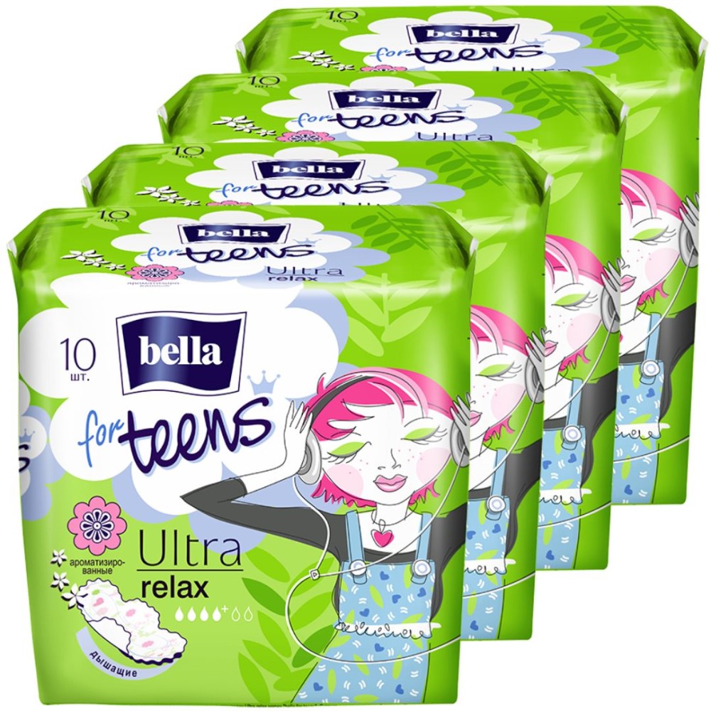 Прокладки супертонкие BELLA for teens Ultra relax 10 шт х 4 упаковки - фото 1