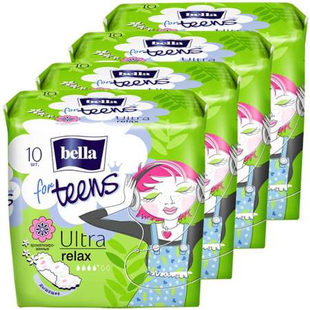 Прокладки супертонкие BELLA for teens Ultra relax 10 шт х 4 упаковки